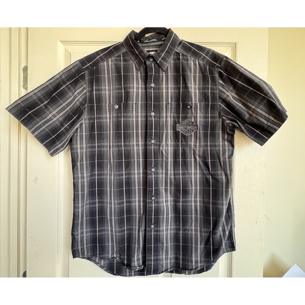Harley Davidson Button Up Shirt Plaid: Checkered Mens Size M